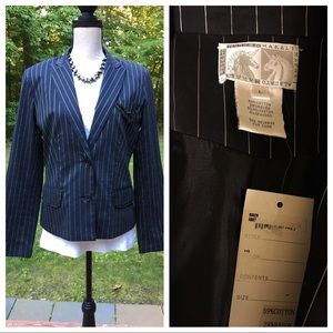 Alberto Makali NEW Pinstriped Blazer - Navy - LG